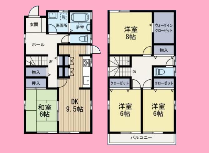 Floor plan. 35,800,000 yen, 4LDK, Land area 144.64 sq m , Building area 110.33 sq m