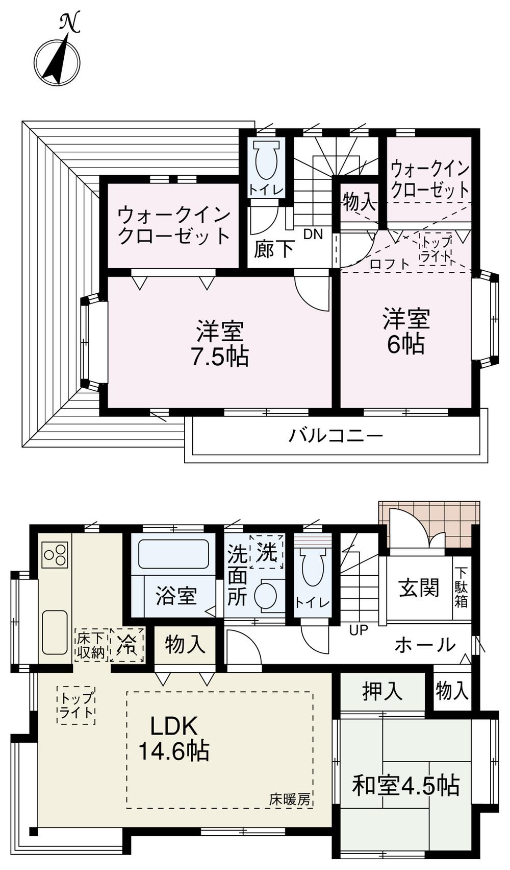 Floor plan. 21,800,000 yen, 3LDK, Land area 108.64 sq m , Building area 88.61 sq m