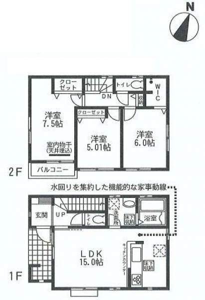 Floor plan. 33,800,000 yen, 3LDK, Land area 100.02 sq m , Building area 86.94 sq m