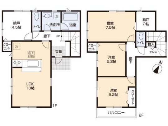 Floor plan. 24,800,000 yen, 3LDK, Land area 110.79 sq m , Building area 88.28 sq m floor plan