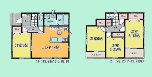 Floor plan. (H Building), Price 28.8 million yen, 4LDK, Land area 100.1 sq m , Building area 91.91 sq m