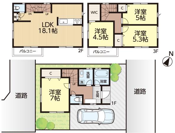 Floor plan. 35,800,000 yen, 4LDK, Land area 72.92 sq m , Building area 96.86 sq m
