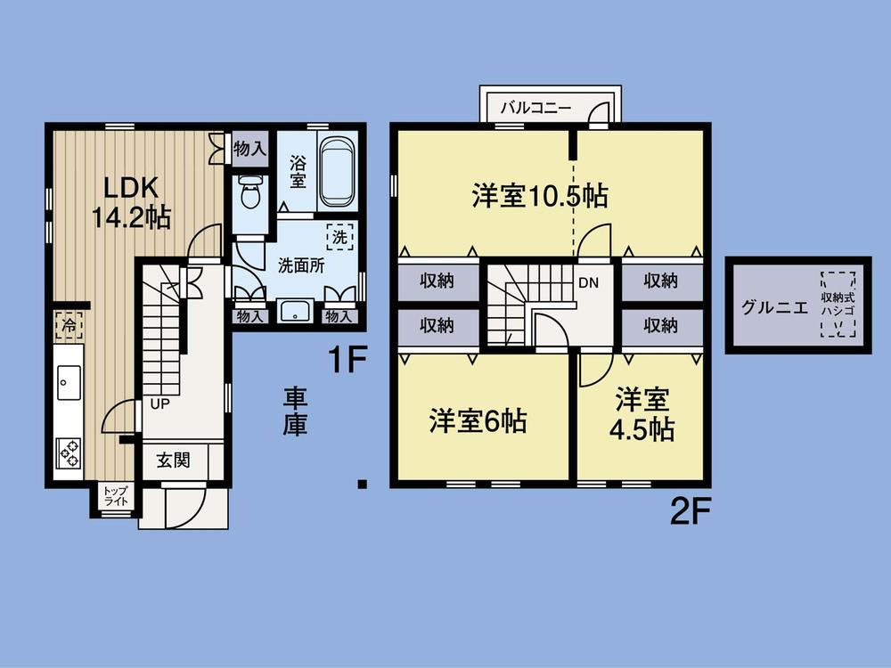 Floor plan. 23.8 million yen, 3LDK, Land area 78.34 sq m , There is a building area of 84.64 sq m storage is a lot