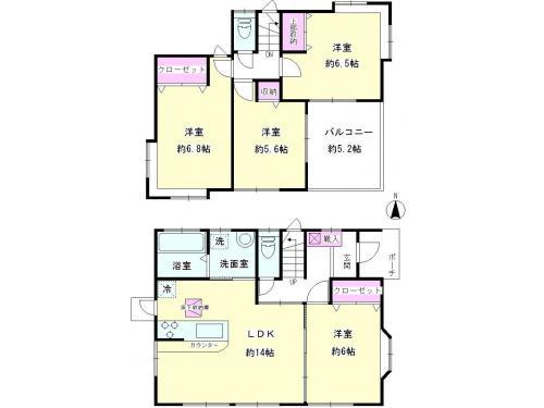 Floor plan. 35,800,000 yen, 4LDK, Land area 203.09 sq m , Building area 89.63 sq m