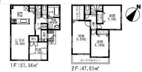 Floor plan. (1 Building), Price 27,800,000 yen, 4LDK, Land area 103.65 sq m , Building area 98.95 sq m