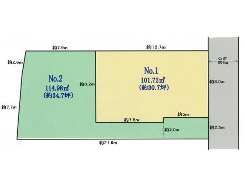 Compartment figure. Land price 29,800,000 yen, Land area 111.53 sq m
