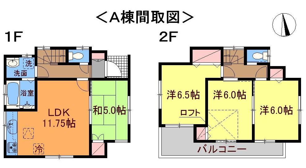 Floor plan. (A Building), Price 31,800,000 yen, 4LDK, Land area 98.07 sq m , Building area 78.38 sq m