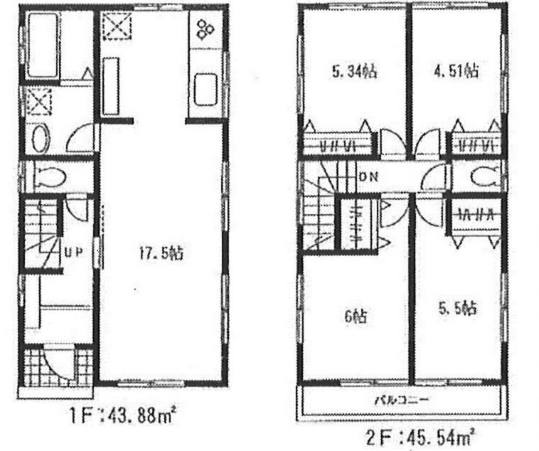 Floor plan. 34,800,000 yen, 4LDK, Land area 102.97 sq m , It is a building area of 89.42 sq m living dining spacious 17.5 Pledge
