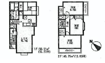 Floor plan. 28.8 million yen, 4LDK, Land area 108.41 sq m , Building area 96.26 sq m