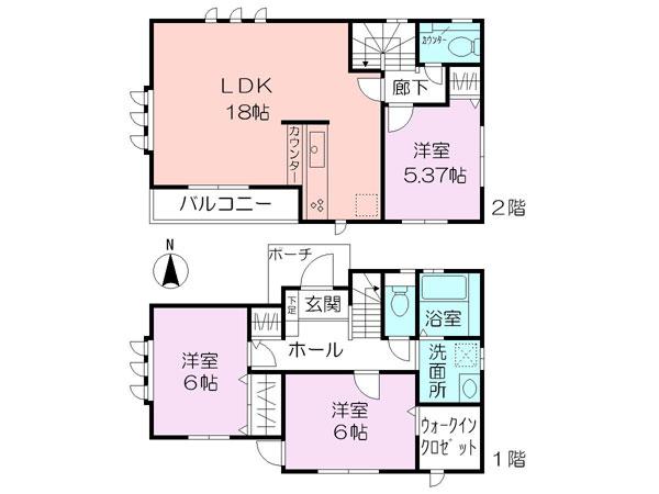 Floor plan. 30,800,000 yen, 3LDK, Land area 100.12 sq m , Building area 88.57 sq m