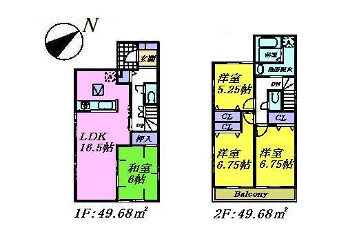 Floor plan. 26,800,000 yen, 4LDK, Land area 102.63 sq m , It is LDK16.5 Pledge and the floor plan of 4LDK of all living room with storage of building area 99.36 sq m face-to-face kitchen.