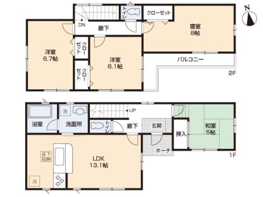 Floor plan. 34,800,000 yen, 4LDK, Land area 100.62 sq m , Building area 91.93 sq m floor plan