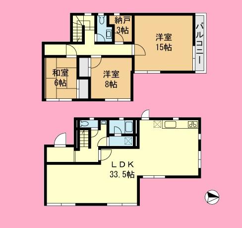 Floor plan. 35,300,000 yen, 3LDK + S (storeroom), Land area 180 sq m , Building area 130.18 sq m