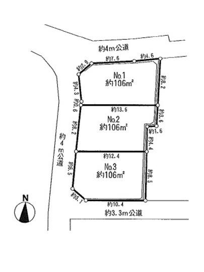 Compartment figure. Land price 22,800,000 yen, Land area 106 sq m compartment view