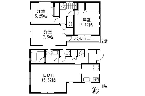 Floor plan. 27,800,000 yen, 3LDK, Land area 100.22 sq m , Building area 80.59 sq m