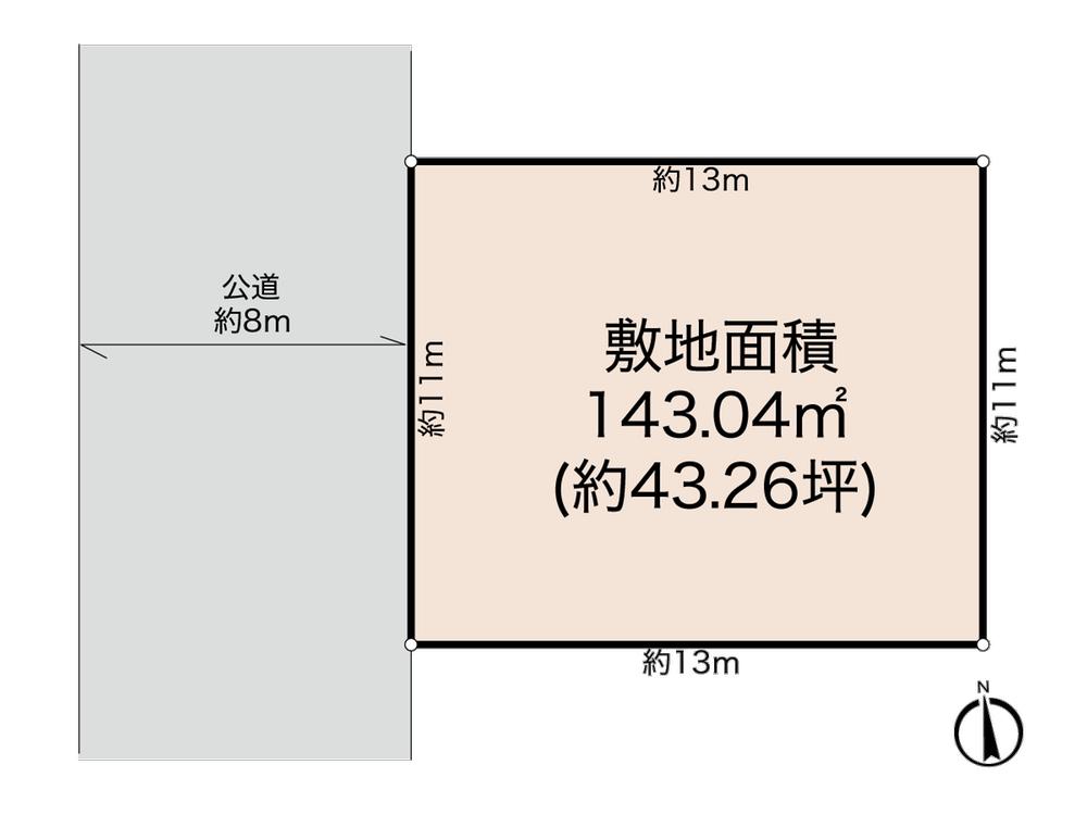 Compartment figure. 26,800,000 yen, 4DK, Land area 143.04 sq m , Building area 94.19 sq m site area 43 square meters more than shaping land!