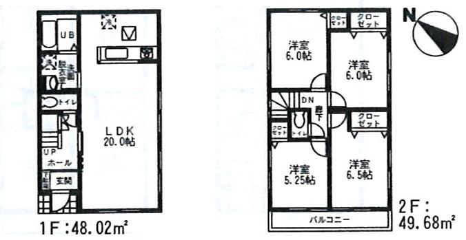 Floor plan. 29,800,000 yen, 4LDK, Land area 100.47 sq m , Building area 97.7 sq m