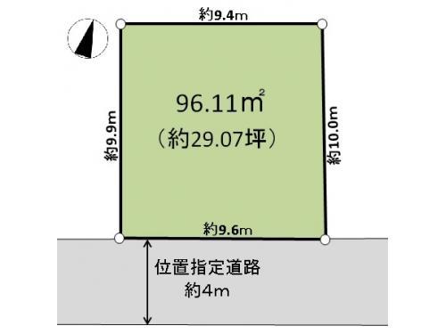 Compartment figure. Land price 22,800,000 yen, Land area 96.11 sq m