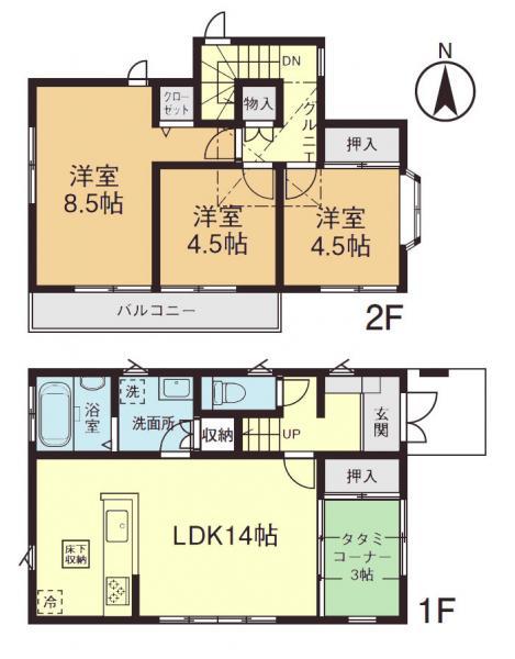 Floor plan. 28.8 million yen, 4LDK, Land area 100.01 sq m , Building area 82.8 sq m