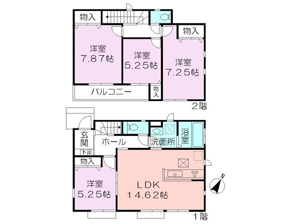 Floor plan. 26,800,000 yen, 4LDK, Land area 109 sq m , Building area 95.02 sq m