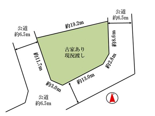 Compartment figure. east ・ South ・ For the west of the three-direction land, Day is good.