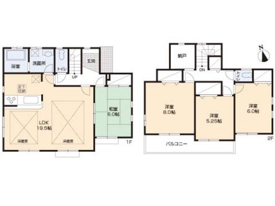 Floor plan. 54,800,000 yen, 4LDK, Land area 185.58 sq m , Building area 108.06 sq m floor plan