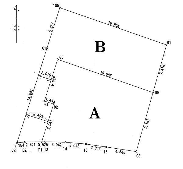 The entire compartment Figure. It is clear some 47 square meters more than the site facing the south road.