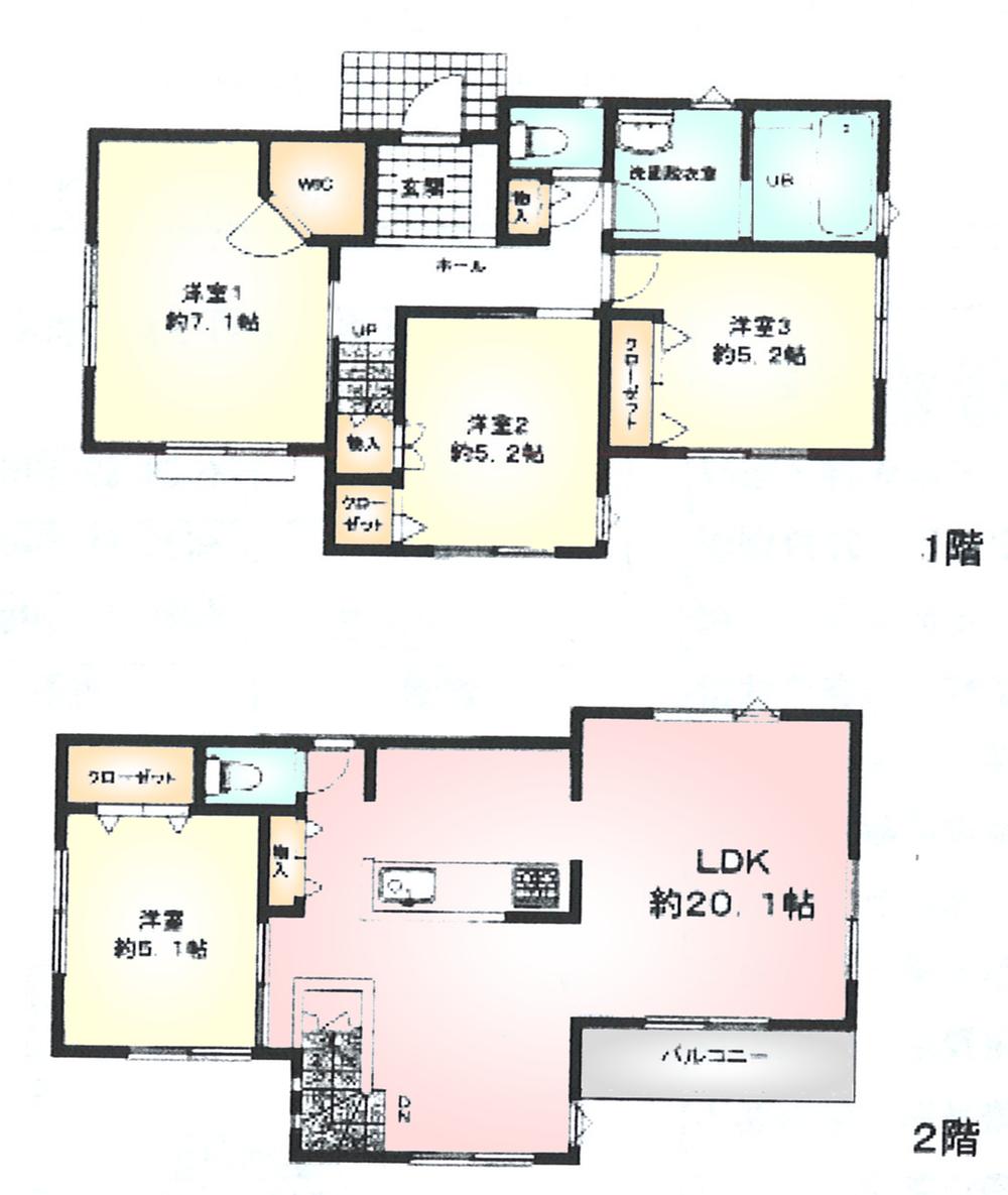 Floor plan. (2), Price 38,800,000 yen, 4LDK, Land area 125.04 sq m , Building area 97.5 sq m