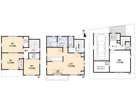 Floor plan. 45,800,000 yen, 3LDK, Land area 66.61 sq m , Building area 115.91 sq m floor plan