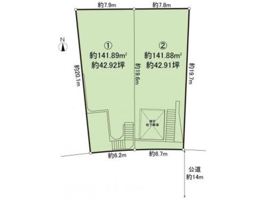 Compartment figure. About 42.9 Tsubominami road of land