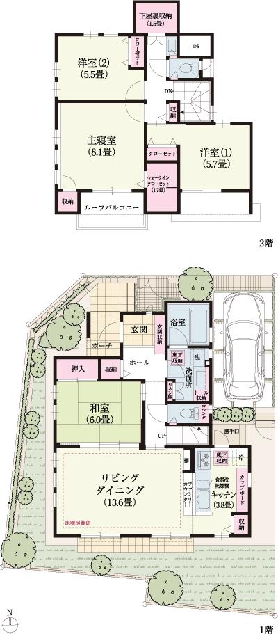 Floor plan. Patisserie shade of a tree Chaya to 920m ※ Listings environment picture was taken in September 2013. Also, Time required is to calculate the 80m as 1 minute.