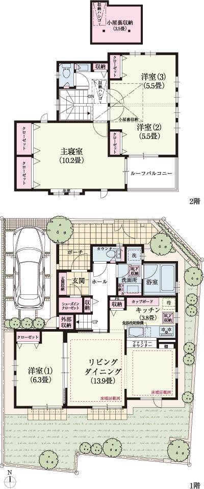 Floor plan. Patisserie shade of a tree Chaya to 920m ※ Listings environment picture was taken in September 2013. Also, Time required is to calculate the 80m as 1 minute.