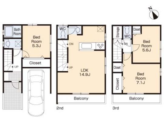 Floor plan. 31,800,000 yen, 3LDK, Land area 50.4 sq m , Building area 93.36 sq m floor plan