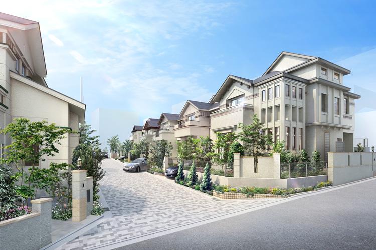 Cityscape Rendering. Local is European Street District is located in the south terraced the sun shine. Good location adjacent to the "Shiratoridai fourth park" in the deep green. Mitsui Fudosan Residential will do our know-how, Draw all 26 compartments (Cityscape Rendering)