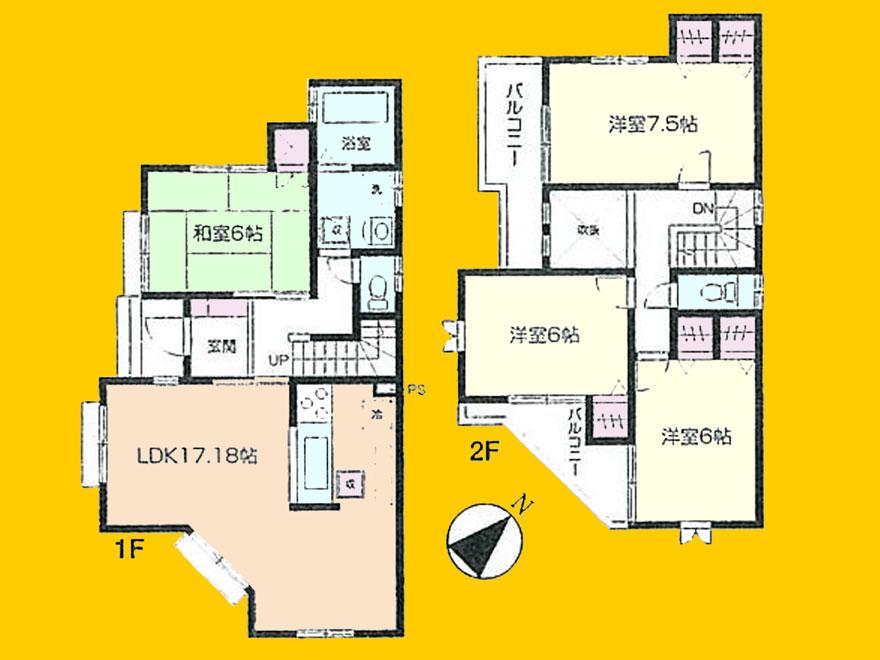 Building plan example (floor plan). Building plan example (1 compartment) 4LDK, Land price 33,800,000 yen, Land area 125.01 sq m , Building price 12 million yen, Building area 98.31 sq m