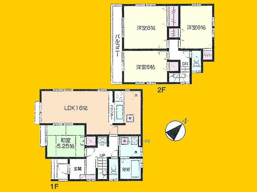 Building plan example (floor plan). Building plan example (6 compartment) 4LDK, Land price 29,800,000 yen, Land area 139.17 sq m , Building price 12 million yen, Building area 95.98 sq m