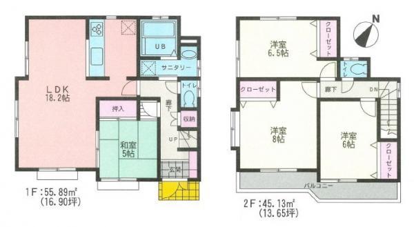Floor plan. 49,800,000 yen, 4LDK, Land area 194.01 sq m , Building area 101.02 sq m