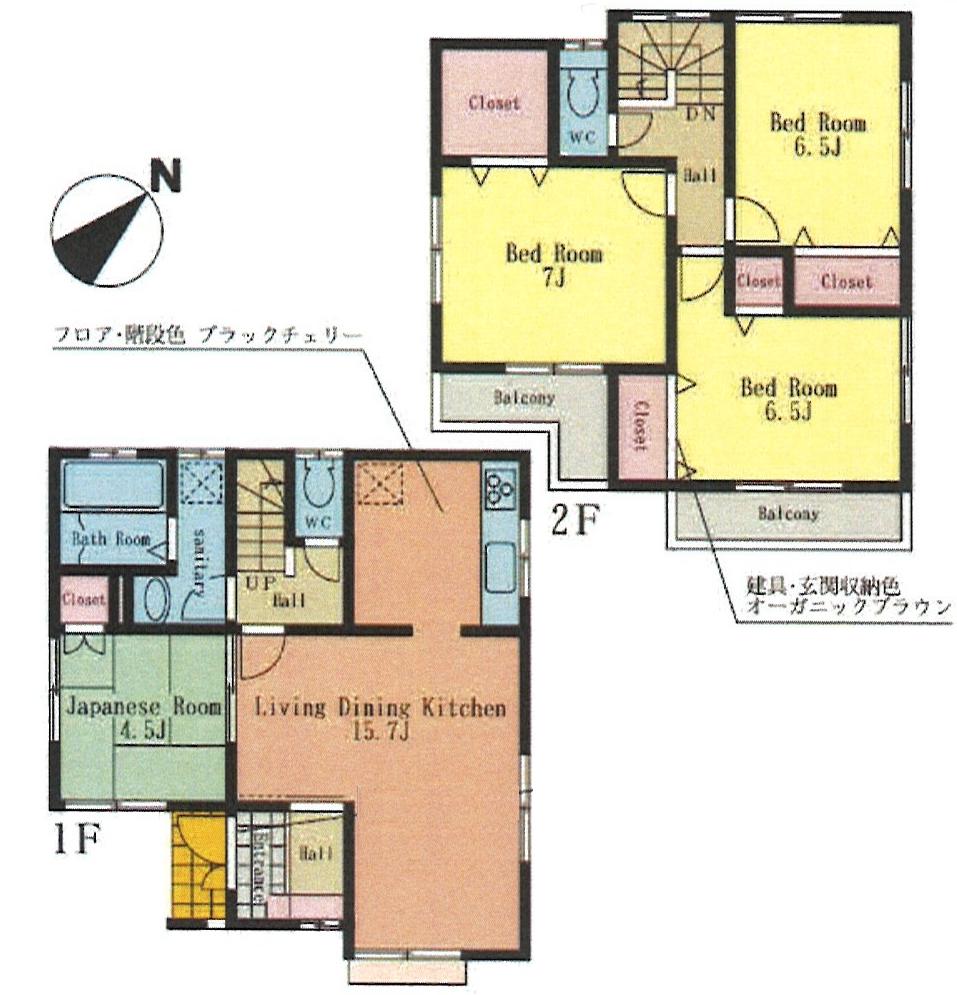 Floor plan. (Building 2), Price 46,800,000 yen, 4LDK, Land area 93.7 sq m , Building area 96.05 sq m