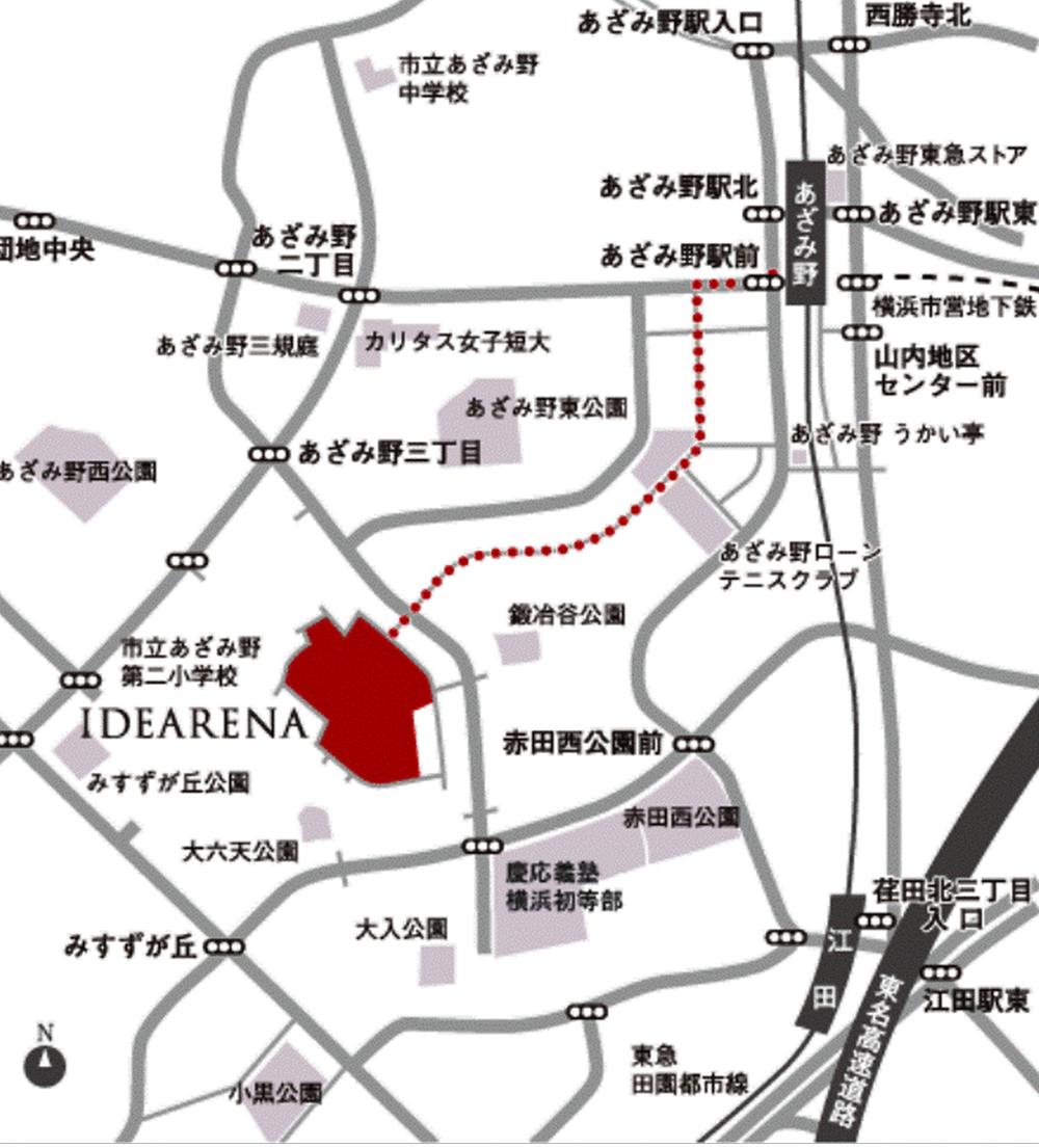 Local guide map. CAR NAVI at the time of your visit: Yokohama, Kanagawa Prefecture, Aoba-ku, Azaminominami 4-chome # 22