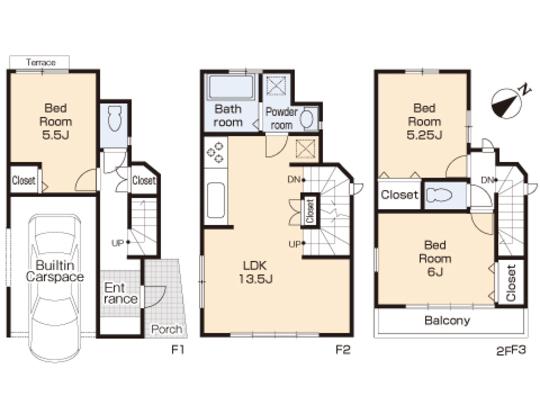Floor plan. 29.6 million yen, 3LDK, Land area 53.33 sq m , Building area 91.45 sq m floor plan