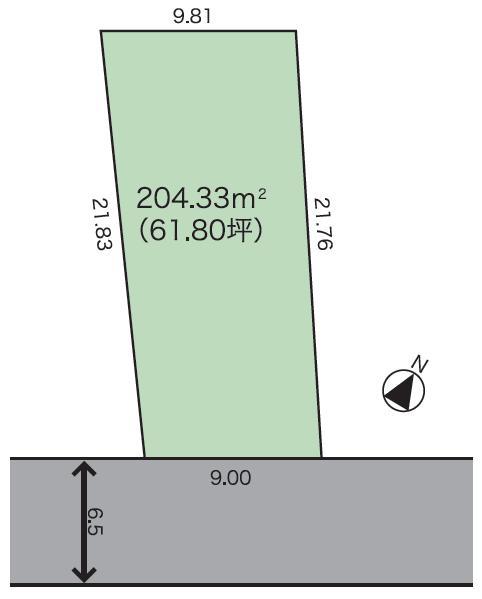 Compartment figure. Land price 65 million yen, Land area 204.33 sq m