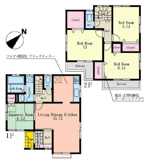 Floor plan. (Building 2), Price 46,800,000 yen, 4LDK, Land area 93.7 sq m , Building area 96.05 sq m