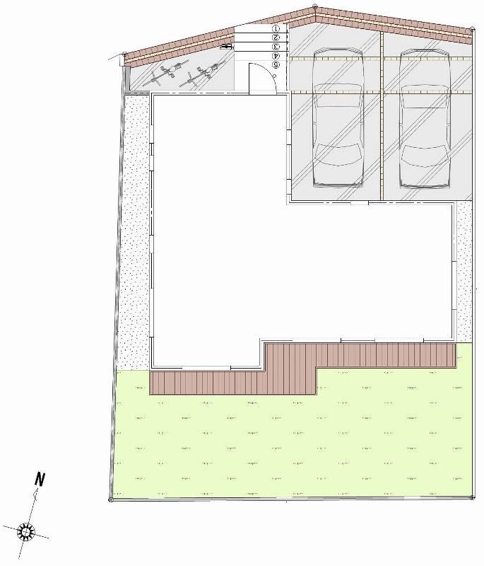 The entire compartment Figure. Parking space wood deck standard equipped with two