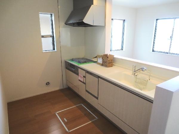 Kitchen. This is a system kitchen with a water purifier and a dishwasher.