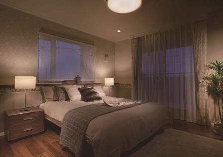 Model house photo. Feel comfort, such as the Resort Villas, Master bedroom. Each mansion, such as tailor-made, Closely set lifestyle even in the spatial composition of the inner, Good is felt in every one House. Local (10 May 2013) Shooting