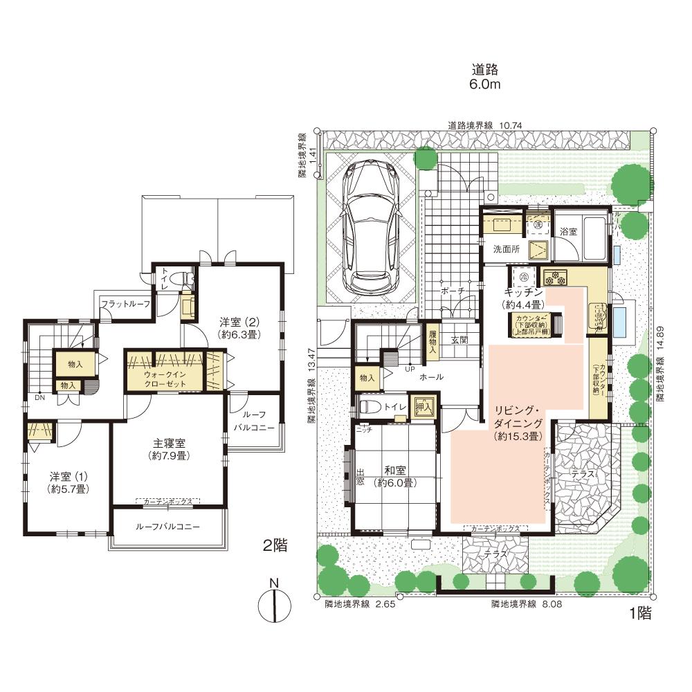 Floor plan. (34-14 compartment), Price 83,100,000 yen, 4LDK+S, Land area 160.02 sq m , Building area 117.22 sq m