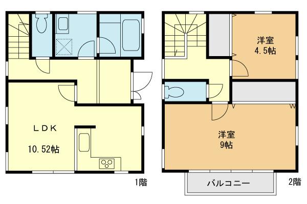 Floor plan. (5 Building), Price 39,958,000 yen, 2LDK, Land area 126.25 sq m , Building area 68.73 sq m