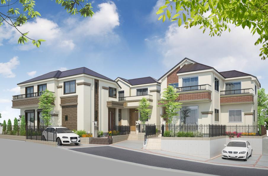 Rendering (appearance). From left, 4 ・ 3 ・ Building 2