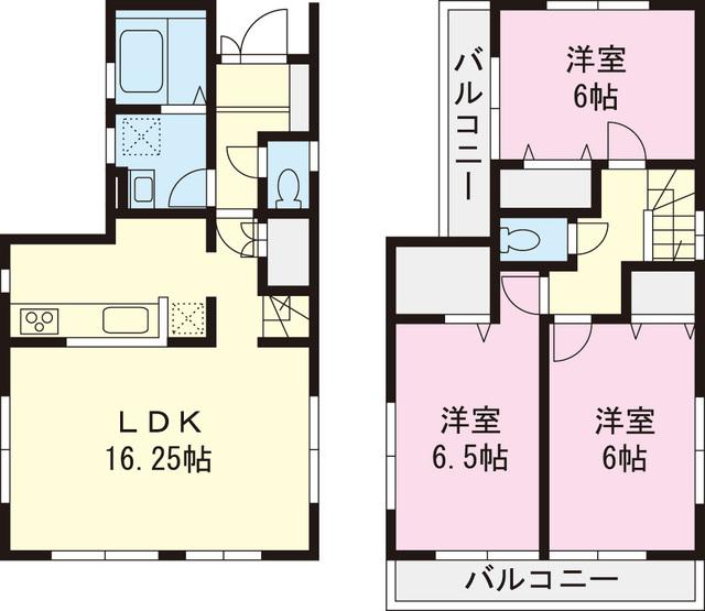 Floor plan. 45,800,000 yen, 3LDK, Land area 95.6 sq m , Building area 82.8 sq m