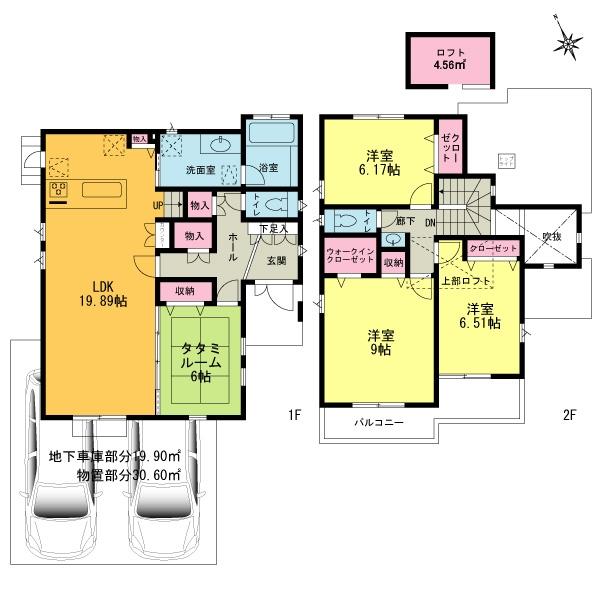 Floor plan. (Building 2), Price 75,800,000 yen, 4LDK, Land area 152.11 sq m , Building area 167.99 sq m